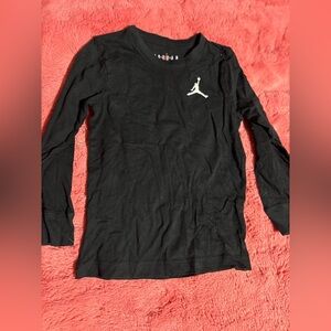 Jordan Kids Black Long Sleeve Tee with White Logo